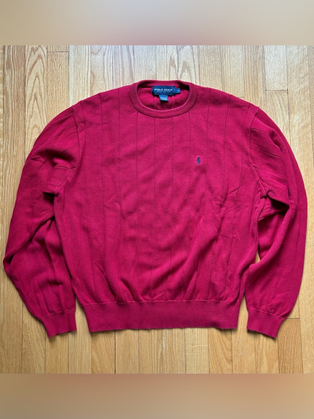 Vintage Polo Ralph Lauren Golf Men’s Crewneck Sweater Large Red USA Made